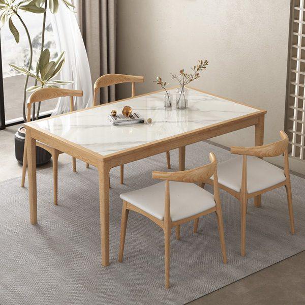 北欧实木岩板餐桌白蜡木现代简约内嵌饭桌小户型正方形餐台椅组合,住宅家具,岩板餐桌,淘宝优惠券,粉丝福利购,淘宝优惠卷