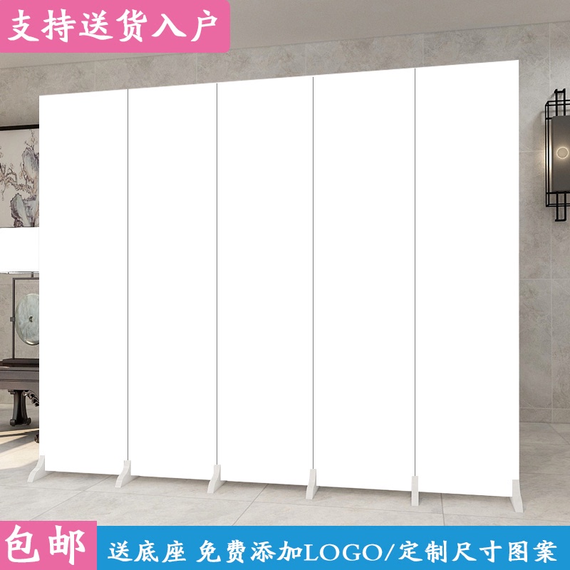 纯白色现代折屏隔断 可定制办公室屏风 木质折叠移动屏风 客厅玄