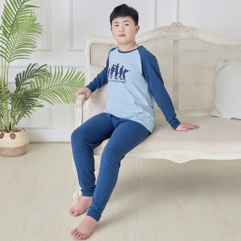 胖男大童秋衣秋裤套装加肥男孩衬衣衬裤加大码青少年时尚打底内衣