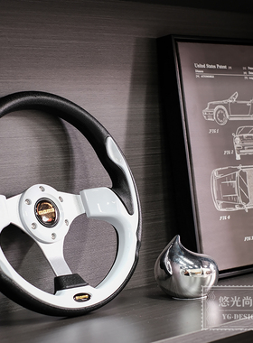 儿童房摆件现代简约软装方向盘男孩房赛车主题样板间书柜装饰