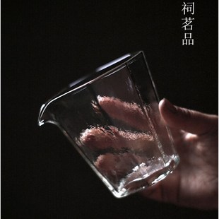 韩祠茗品归隐七角玻璃公道杯锤纹高透耐热分茶器简约茶具公杯