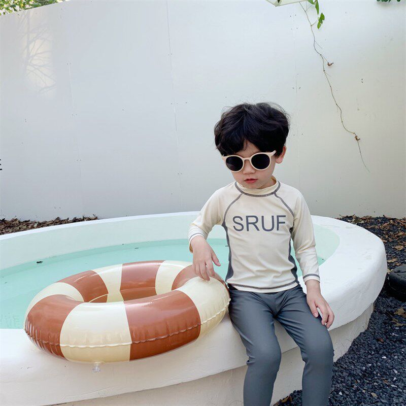 宝宝泳衣韩国儿童泳衣男童分体长袖长裤潜水冲浪服游泳衣防晒套装