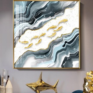 玄关装饰画晶瓷画挂画现代餐厅瓷板水晶正方形背景墙马画卧室客厅