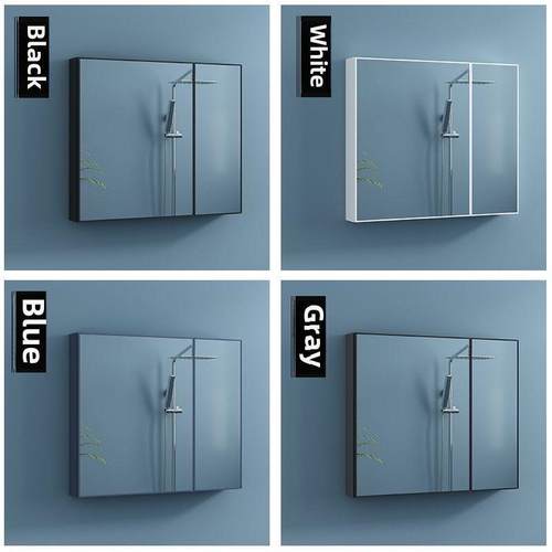 太空铝浴室镜柜挂墙式厕所洗手c卫生间镜子置物架储物收纳全面镜