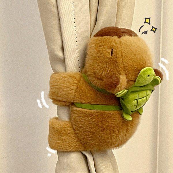 窗帘捆绑带公仔水豚卡皮巴拉啪啪圈扣环收拢神器卡通创意2024新款,居家布艺,窗帘绑带,淘宝优惠券,粉丝福利购,淘宝优惠卷