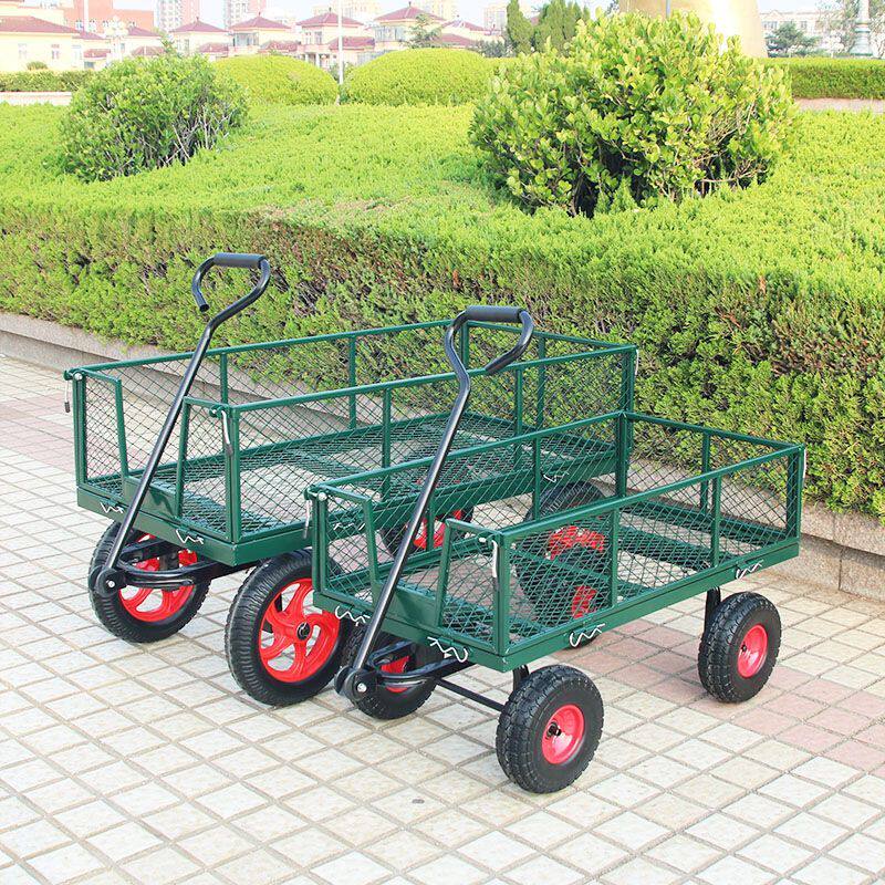 四轮平板手拖车夜市卖鲜花摆摊车网红小推车户外地摊可折叠移动车