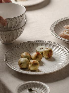 日式OWH盘好子菜盘家用in特别看的法式复碗碟s菜盘一人食古餐具套