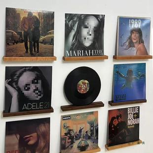 纳黑胡桃木黑胶唱片示架实木唱片展展示墙收架唱封KUS面片黑胶装