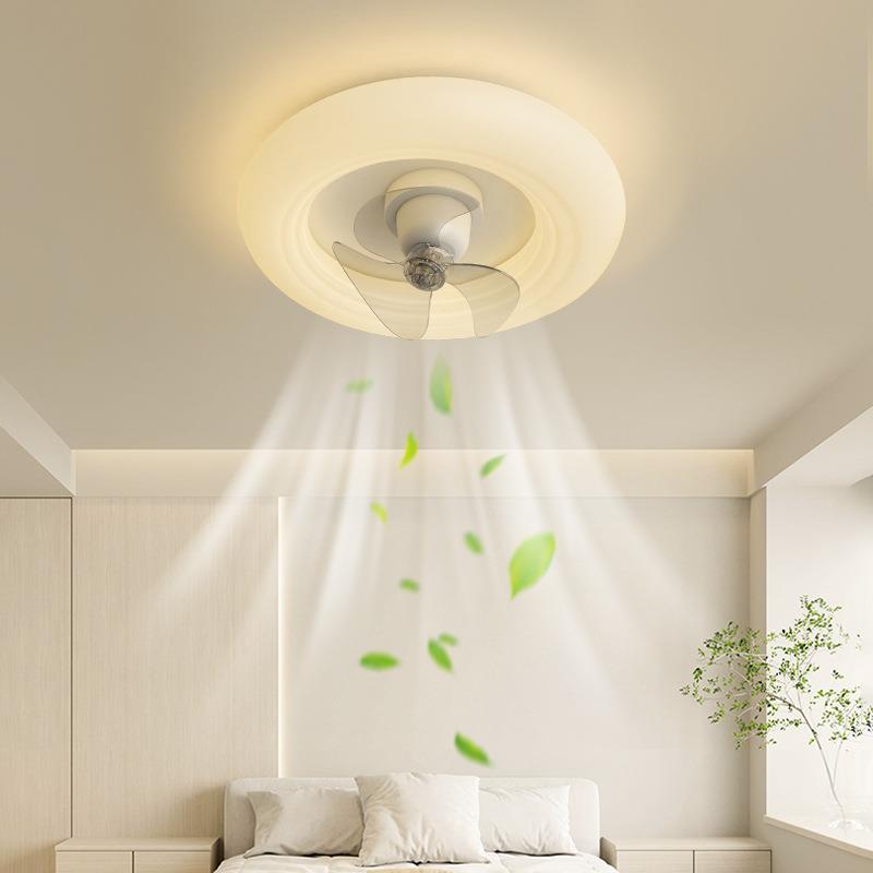 新款现代871简奶约欧顶感油风智能北控制吸灯极简个性客厅风扇灯