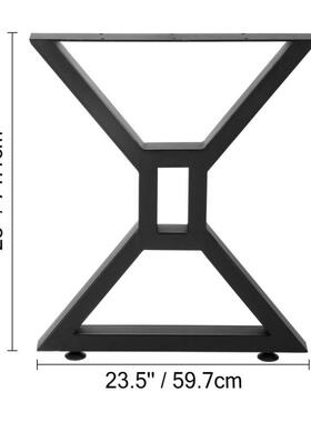 铁制桌腿28英寸沙漏型英2桌8寸黑色空心X形腿咖啡腿黑色防铁办公