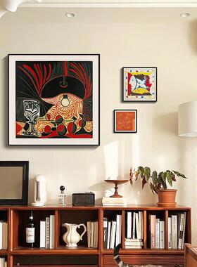 创意艺术客厅装饰抽象餐画多巴胺沙壁发背厅景画墙挂画高NX-23515