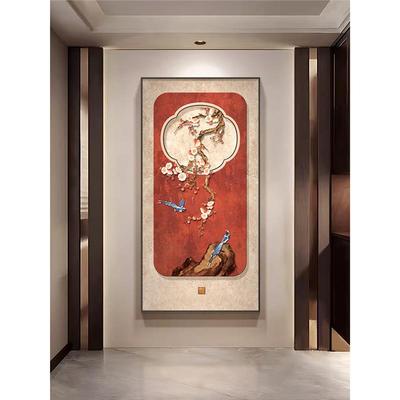喜NGU气盈玄关装饰画门中式入户正对门挂画过红色寓意好新走廊道