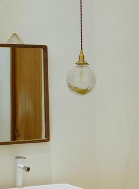 意NT-D-BL0日式人气餐厅酒道店民宿纹床头灯创过走廊黄铜圆球裂玻