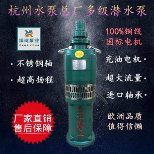 4.5KW矿用喷灌高压大流量多级潜水泵 杭州水泵总厂祥珂QY25
