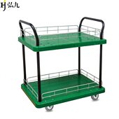 双层平板车手推车多层推车静音手推车四轮推车仓库推车仪器推车