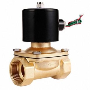 BOPU博普电磁阀常闭DN40铜电控开关水气阀2W400-40不发热2WBFR-40