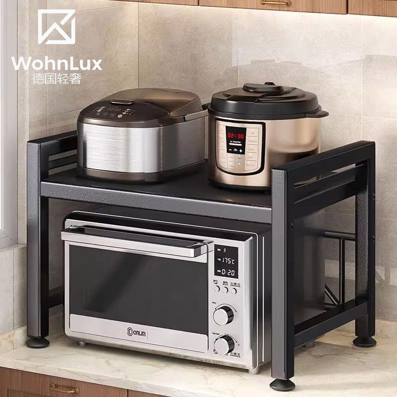 德国厨房微波g炉置物架可伸缩双层烤箱架子台面桌面电饭煲收纳架