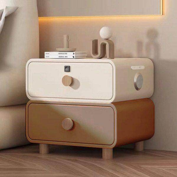 智能床头柜简约现代全实木带指纹锁USB充电 多功能音响保险柜轻奢,住宅家具,床头柜,淘宝优惠券,粉丝福利购,淘宝优惠卷