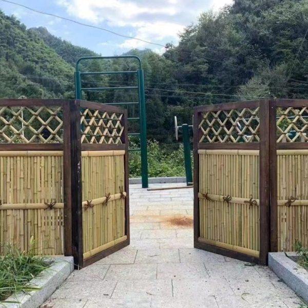 户外碳化防腐竹篱笆栅栏民宿庭院装饰屏风隔断围墙别墅花园木围栏