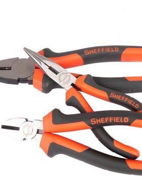 钢盾S045001-S045007老虎钳钢丝钳6寸8寸尖嘴钳双色柄斜嘴斜口钳