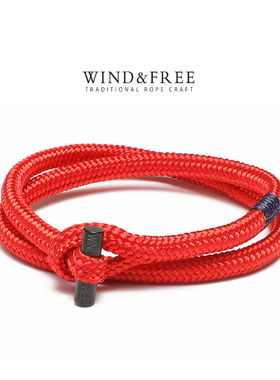 个性双圈编织船绳手链学生情侣手绳男女刻字定制伞绳机长手环礼物