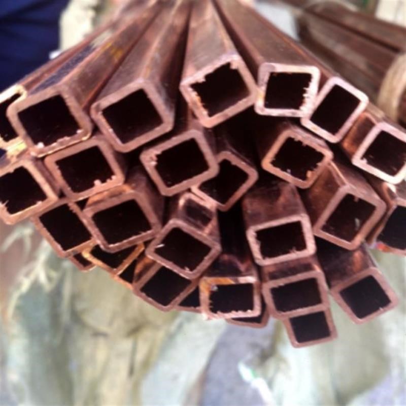 T2 紫铜方管 紫铜矩形管 方形铜管 纯铜方型管6/8/10/12/15/20/25