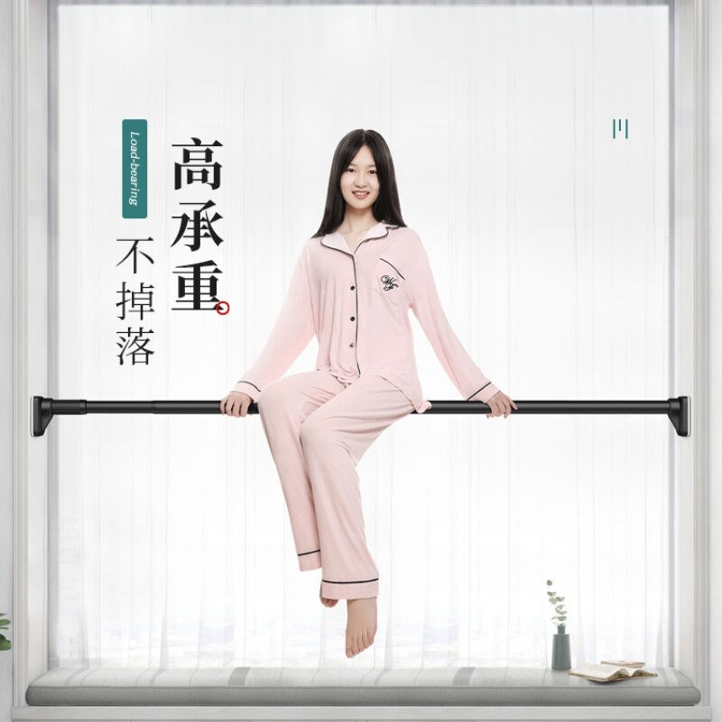 新款隐音窗帘轨道免打孔安装滑轨滑轮阳台侧装窗帘杆挂钩导轨顶装
