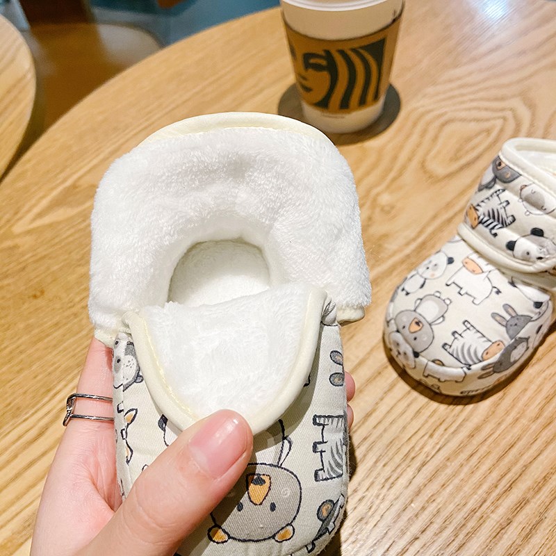 秋冬款婴儿鞋0-1岁软底鞋学步前男女宝宝保暖棉鞋6月加绒加厚不掉