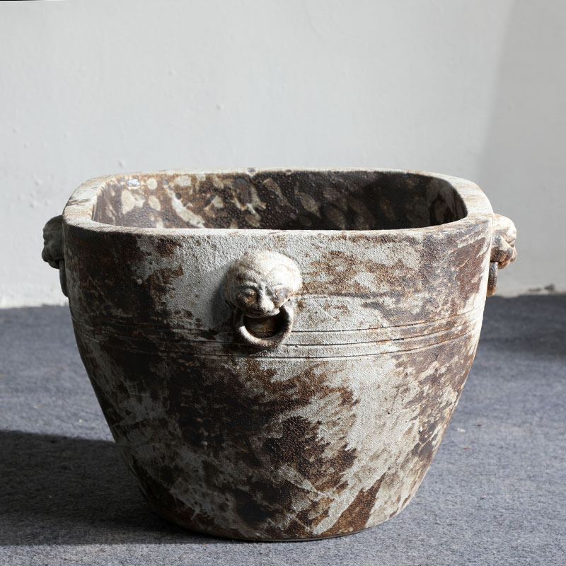 狮头仿古大缸 特大花盆陶瓷鱼缸养鱼盆流水摆件园林X景观庭院装饰,宠物/宠物食品及用品,桌面缸,淘宝优惠券,粉丝福利购,淘宝优惠卷