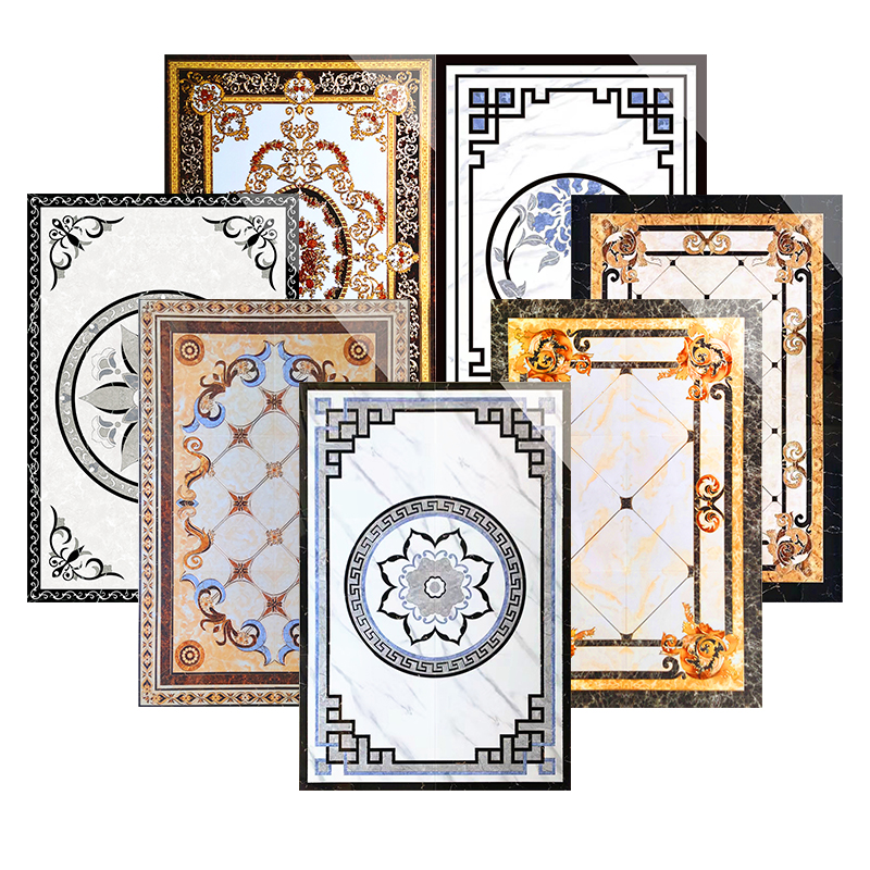 瓷砖拼花客d厅80地砖餐厅走廊过道玄关入户欧式现代简约无限拼地