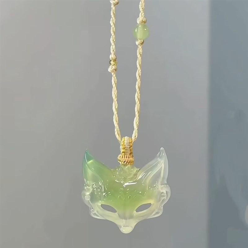 狐狸面具项炼搭配精美t手工编绳项炼时尚轻奢颈炼 炼