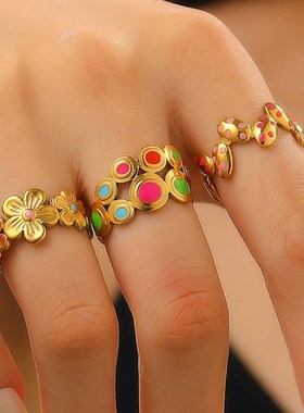 不锈钢开口p不褪色简单环女人