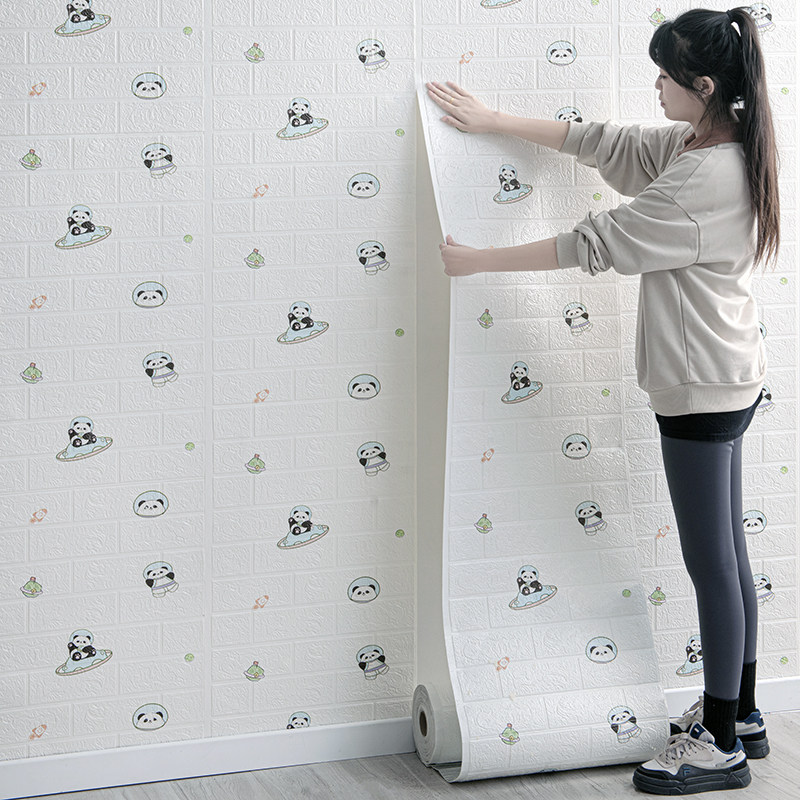 水泥墙专用墙纸自粘防水防潮3d立体墙贴墙面遮丑装饰家用贴纸壁纸,家居饰品,软装墙贴,淘宝优惠券,粉丝福利购,淘宝优惠卷