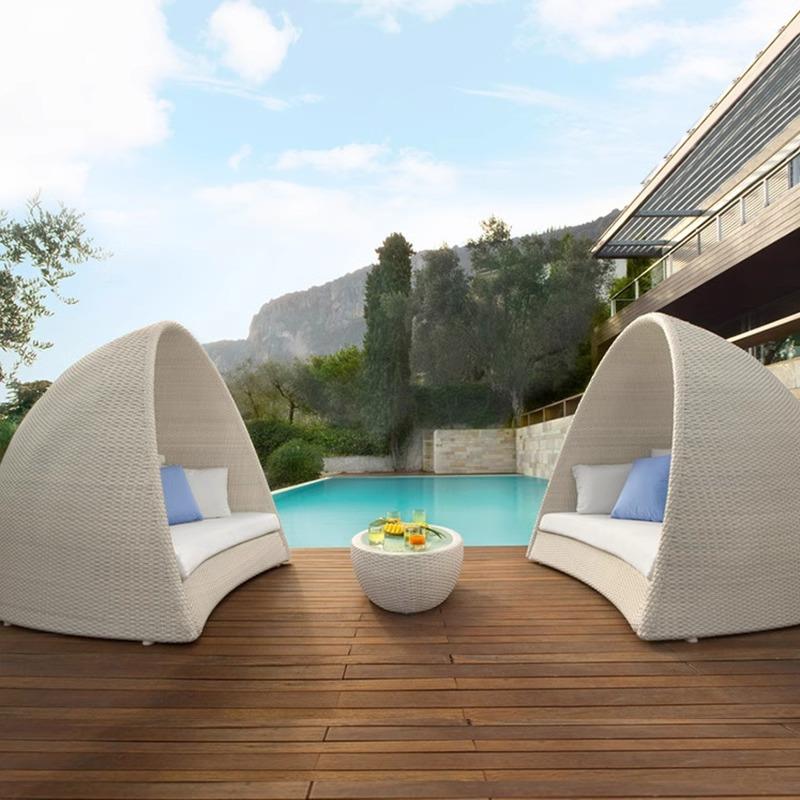 户藤编双人床鸟笼沙发床度别墅假休闲露外台躺797椅阳台圆躺床