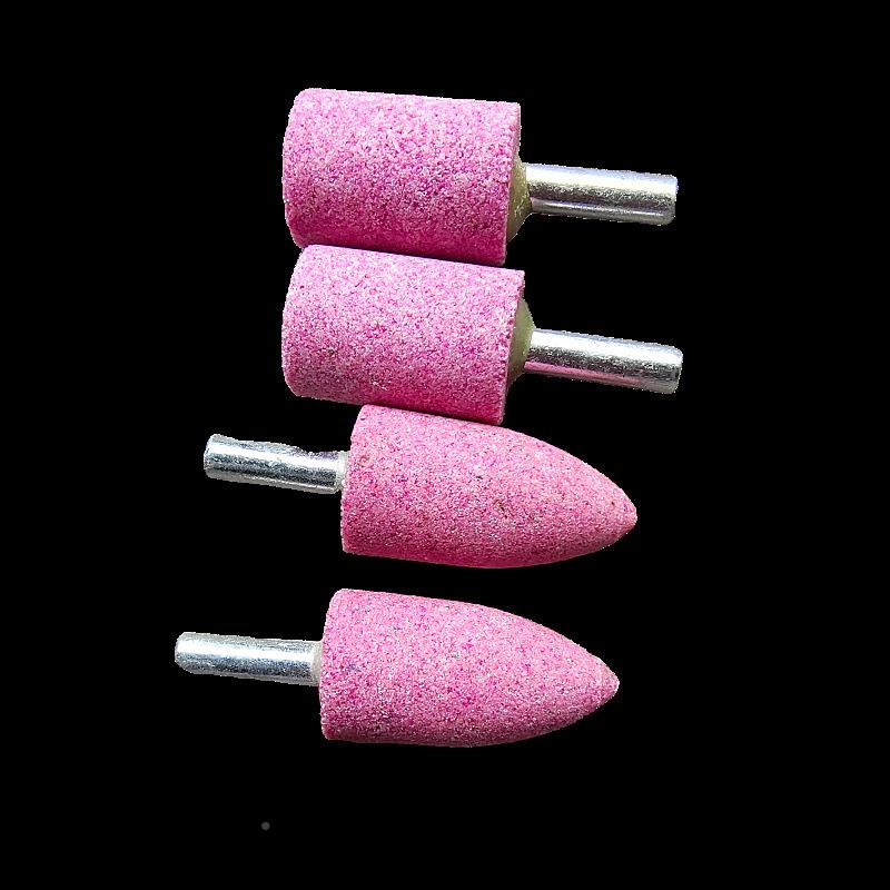 红刚玉白刚玉头棕砂刚玉石电磨头砂轮磨陶瓷6打磨头柄KDS金属磨毛