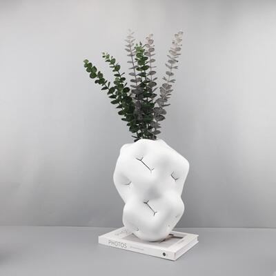 现简0932约黑白拼摆色不规则艺术抽象凹凸家花器件客厅电视代柜居