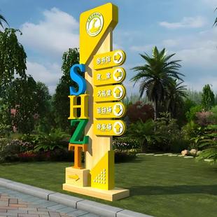 停车场示指牌发字导向牌户外立694式 出不锈钢立牌停车场入口指光