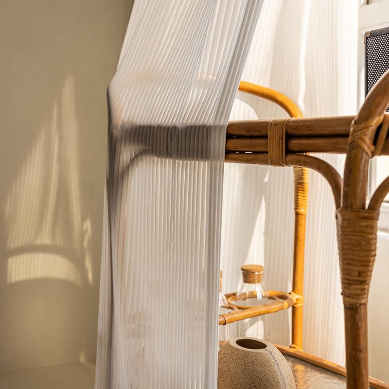 现代极简百叶窗帘纱白VAF色帘简约居卧室客厅阳台家成品纱纱竖帘