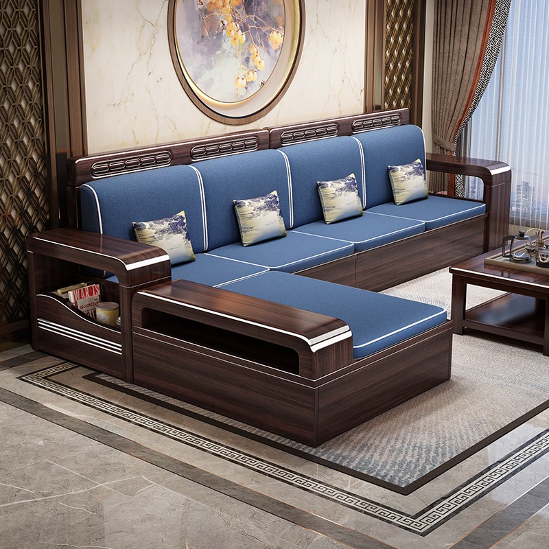 紫金檀木实木f沙发全实木客厅2023新款大小户型新中式家具客厅全
