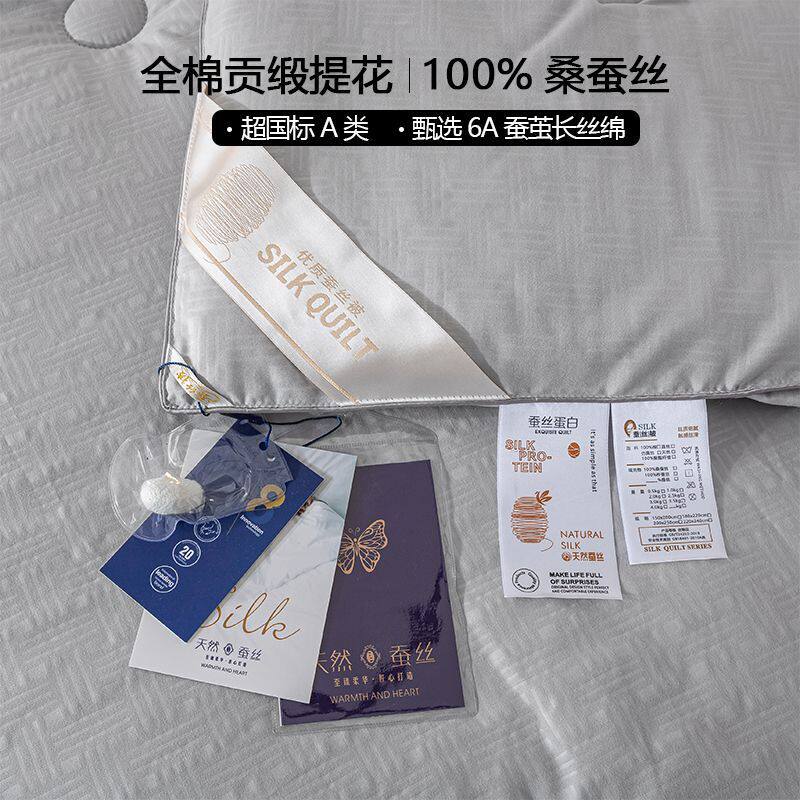 桐乡纯天然蚕丝被100%桑蚕丝冬被加厚保暖棉被春秋被拉链款子母被