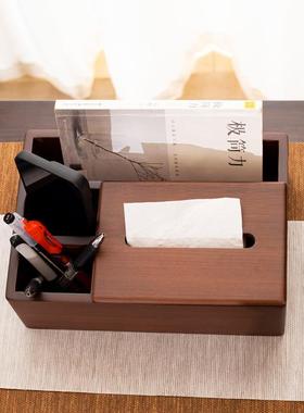 木纸抽盒新中厅式客实纸木巾盒轻奢酒店餐檀巾纸盒JM-CZH家用餐桌