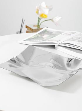 轻厅奢约不锈果钢收纳盘简摆件样板房客茶G25819几餐桌售楼部家居