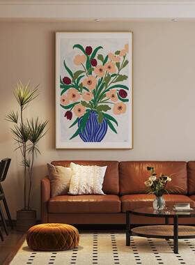 房现代EM-2374简约画中古风花问下儿童客厅玄关装饰画背朵景墙壁