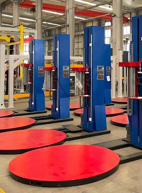 电动压顶托盘缠膜机 全自动缠绕机 tp1650f-l 预拉伸膜架包装机