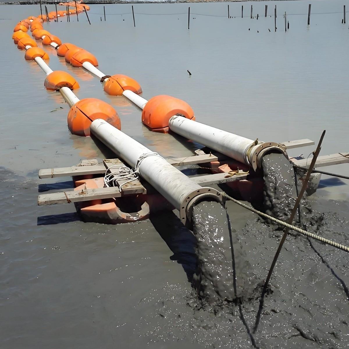 海上抽沙输油管道PE浮筒水上清淤疏浚夹管浮体河道拦污拦垃圾浮筒