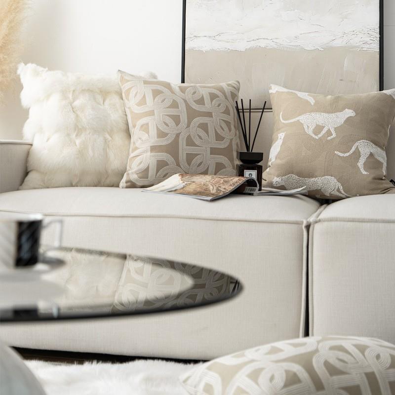 式奶油风法级感客厅沙20232发靠垫高抱枕样板间床头靠双面枕提花