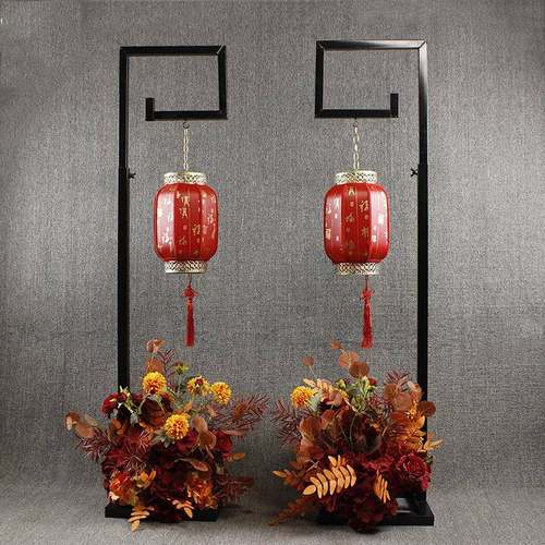 新件款婚道具中式路引婚舞台布庆XMU置中国风T台装饰摆灯笼路礼引