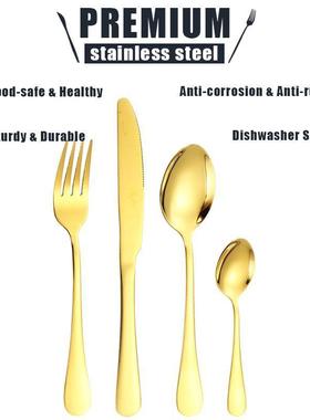 t架ableware勺set不锈钢餐具101套0系列西餐挂刀叉24PDW-1010件彩