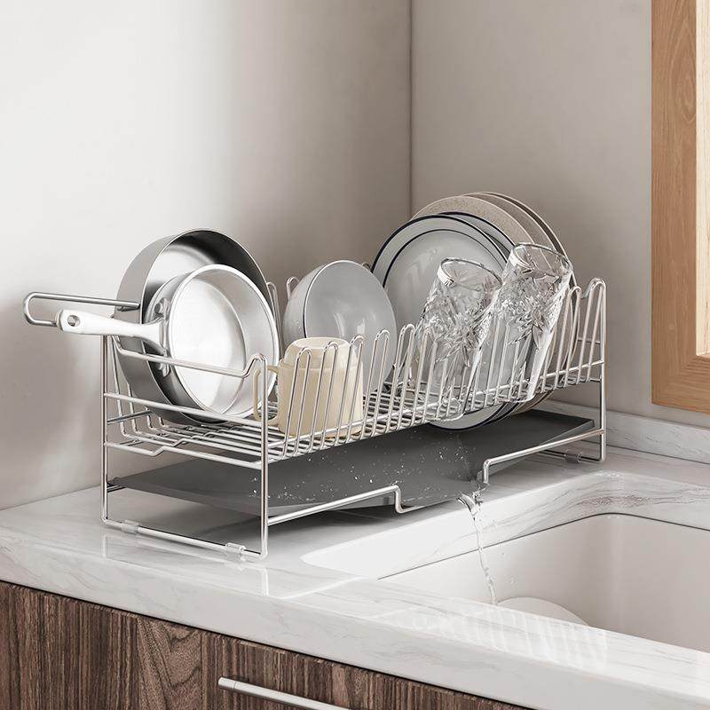 34不锈钢0沥水厨房碗架台ZM63面碟架碗筷碟子收纳架水架槽碗边沥