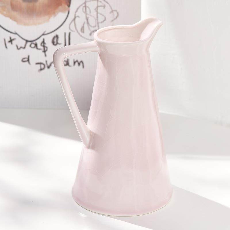 蜀门陶ins北冰裂粉色瓷插干花瓶落地家居装饰品欧摆件客厅DUY花花,家居饰品,花瓶,淘宝优惠券,粉丝福利购,淘宝优惠卷